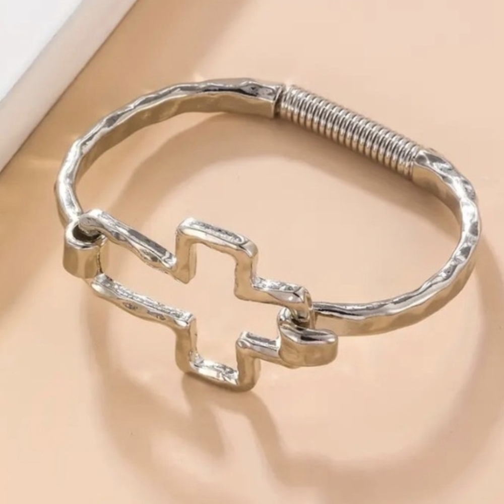 Cross Flex Cuff Bracelet - Picture 2 of 3